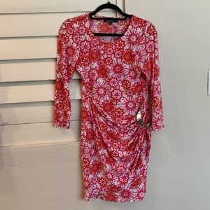 Gremarcy 22 faux wrap dress size small red print